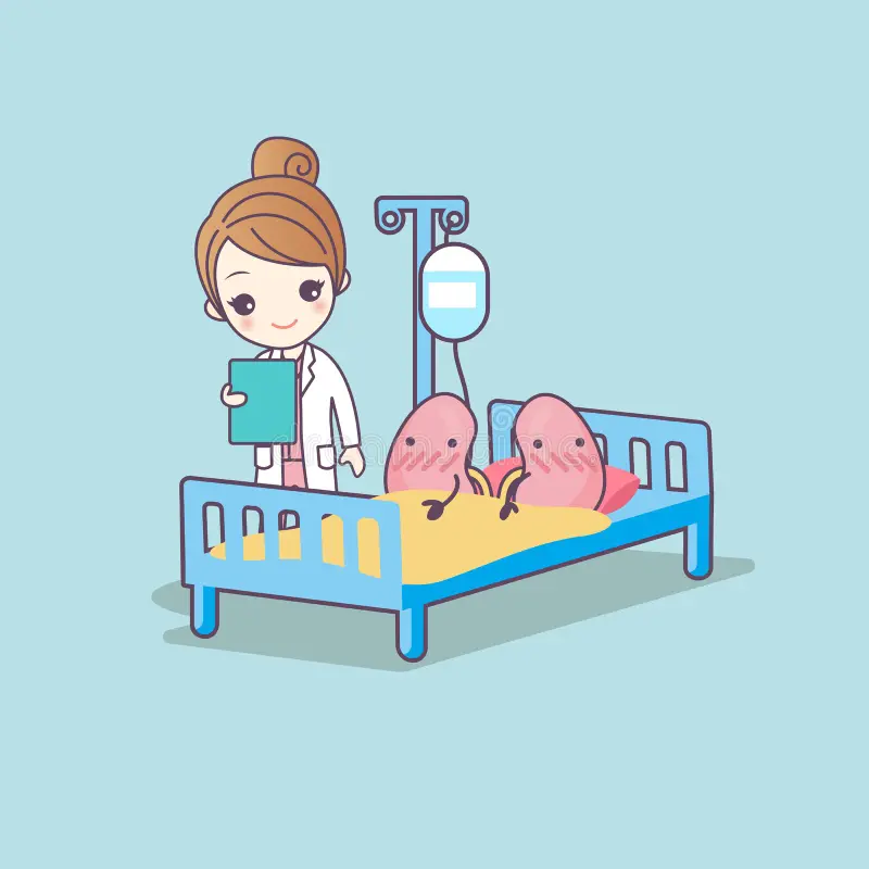 cute cartoon kidney doctor great health care concept 82999799